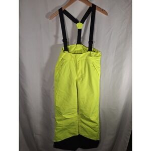 Wedze Piste 500 Kids Ski Pants Neon Yellow Waterproof Bibs Size 12-14 Years